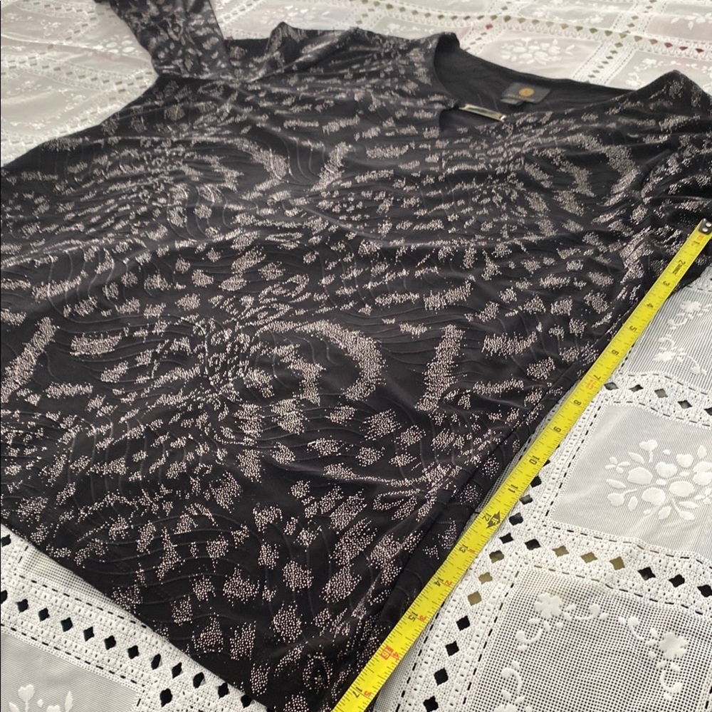 Black And Silver Patterned Blouse - image 7